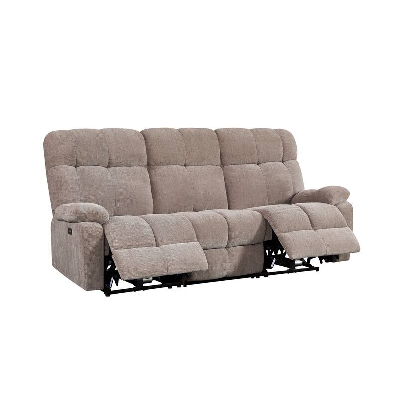 Dual Motor Power Recliner Sofa 2 Seater Multiple Combinations, Beige Fabric