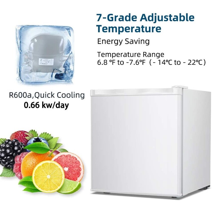 1.1 Cu.ft Compact Upright Freezer, Reversible Door, Adjustable