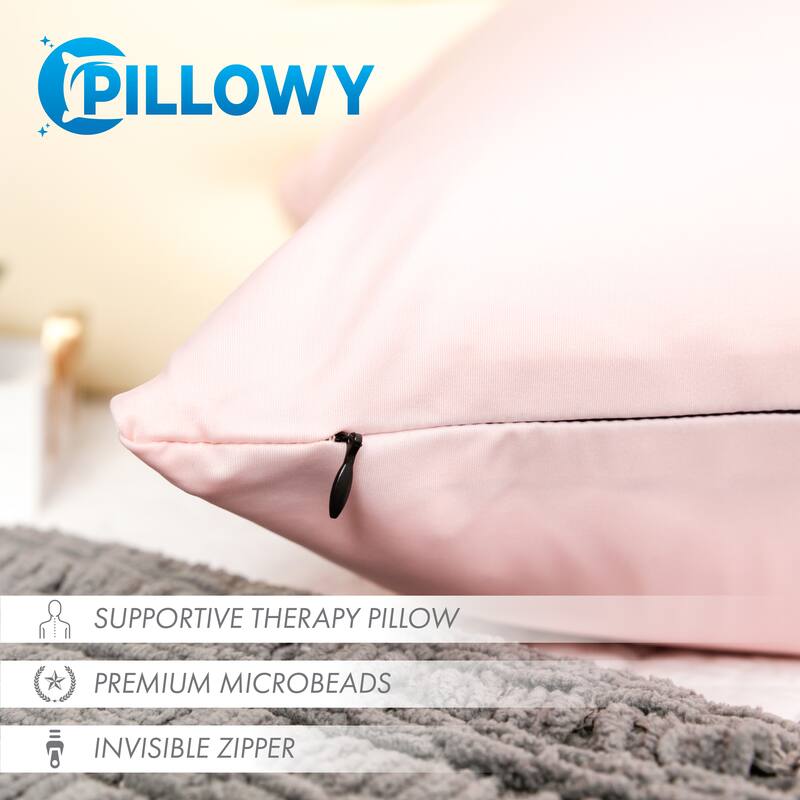 Throw Pillow Cozy Soft Microbead Cream Peach: 1 Pc
