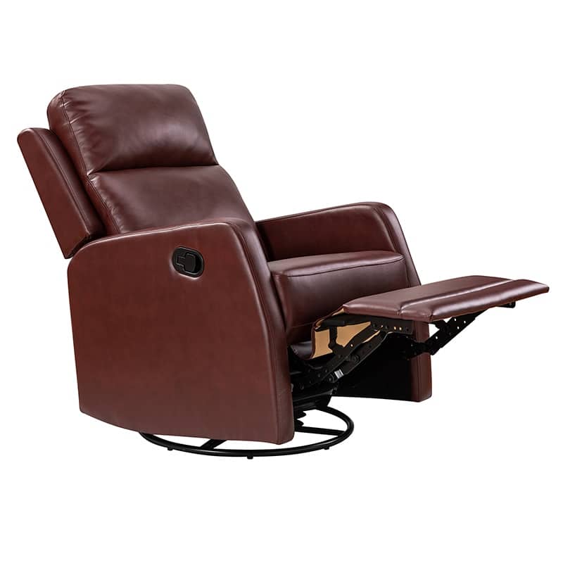 Esteban Modern Faux Leather Manual Rocking Swivel Recliner with Wingback