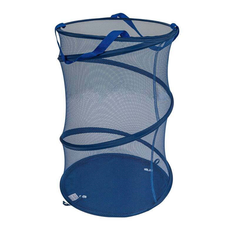 Household Essentials Pop-Up Mesh Laundry Hamper - 16.1"L x 16.1"W x 25.0"H - Blue