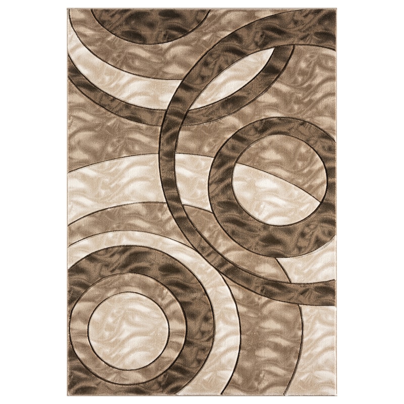 Orelsi Collection Abstract Area Rug - 2'1" x 3'3" - Cream/Brown