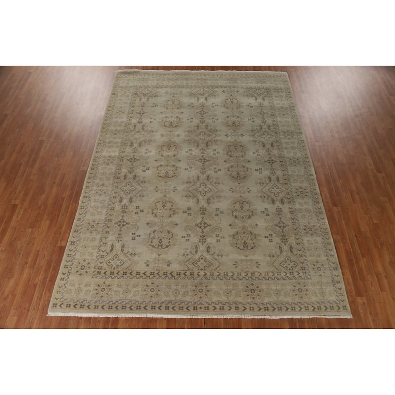 Oushak Area Rug Hand-Knotted Oriental Wool Carpet - 8'11"x 12'0"