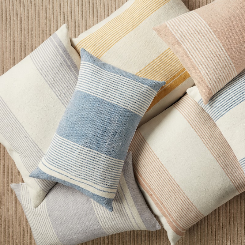 Ladonna Indoor/ Outdoor Striped Lumbar Pillow