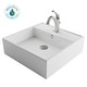 preview thumbnail 2 of 28, Kraus 3-in-1 Set White Square Ceramic Vessel Sink Arlo Faucet w/ Drain