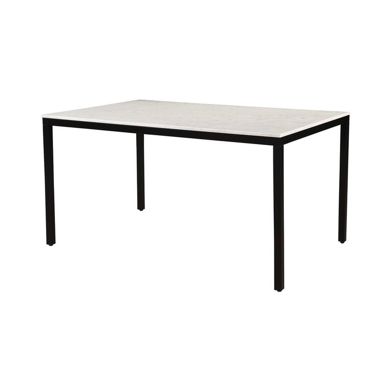 Aurelle Home Pariso Modern White Marble-Top Table - 60" W x 30" H x 36" D
