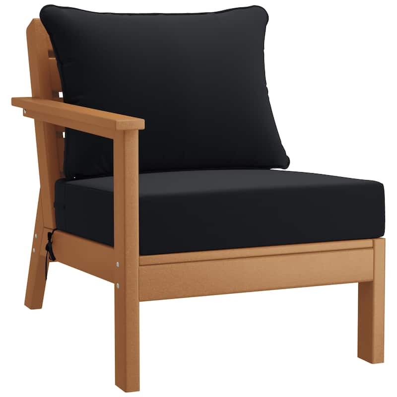 Birchwood All Weather HDPE Outdoor Patio Teak Deep Seating Conversation Set (6-Piece Set)