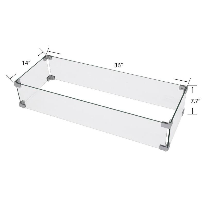 Outdoor Westwood Fire Pit Rectangle Wind Screen 36" x 14" - 36-in L x 14-in W x 7.7-in H