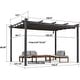 preview thumbnail 19 of 47, PURPLE LEAF Gazebo Outdoor Retractable Modern Large Size Pergola w Lights
