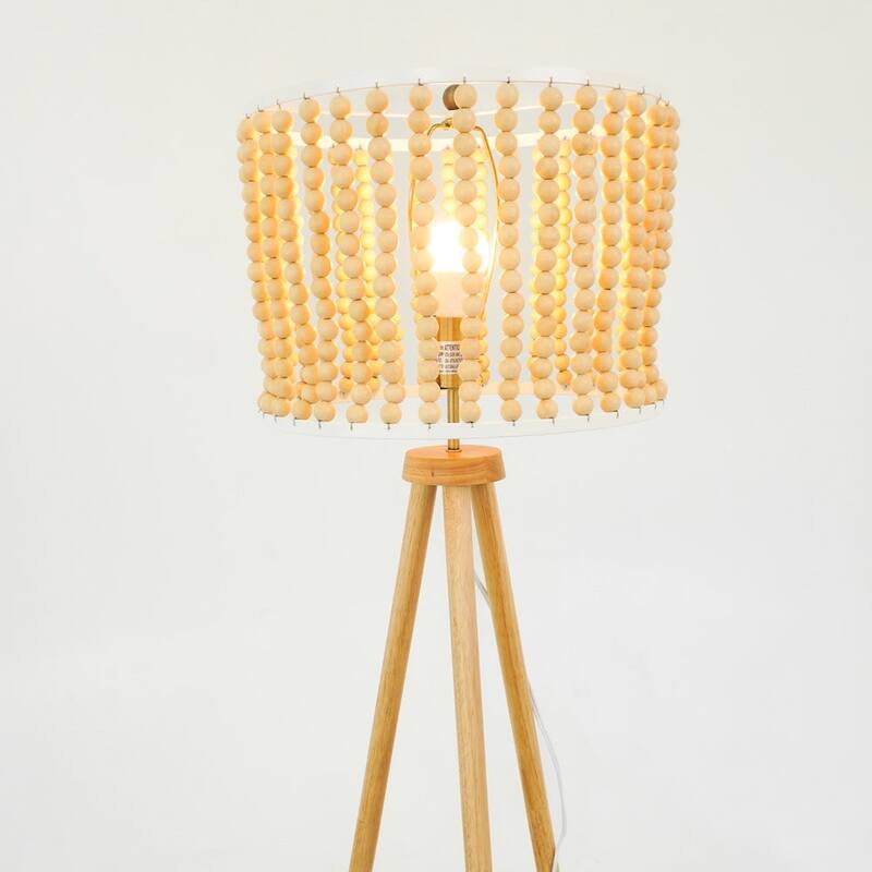 Reading Floor Lamp, Standing Light for Living Room Chair, Bedside & Study Area, Three Legged Floor Lamp Natural 110V