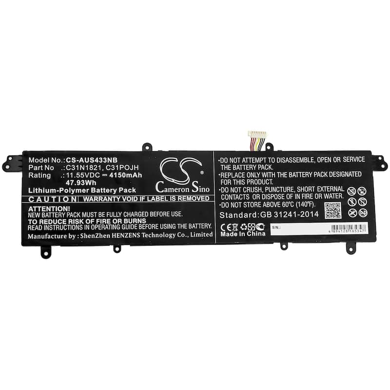 Battery for Asus VivoBook S14 S13 S15 UX3000XN 0B200-03210100 C31N1821 C31POJH - Black