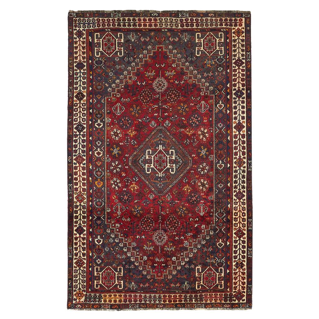 ECARPETGALLERY Hand-knotted Melis Vintage Red Wool Rug - 5'4 x 8'8