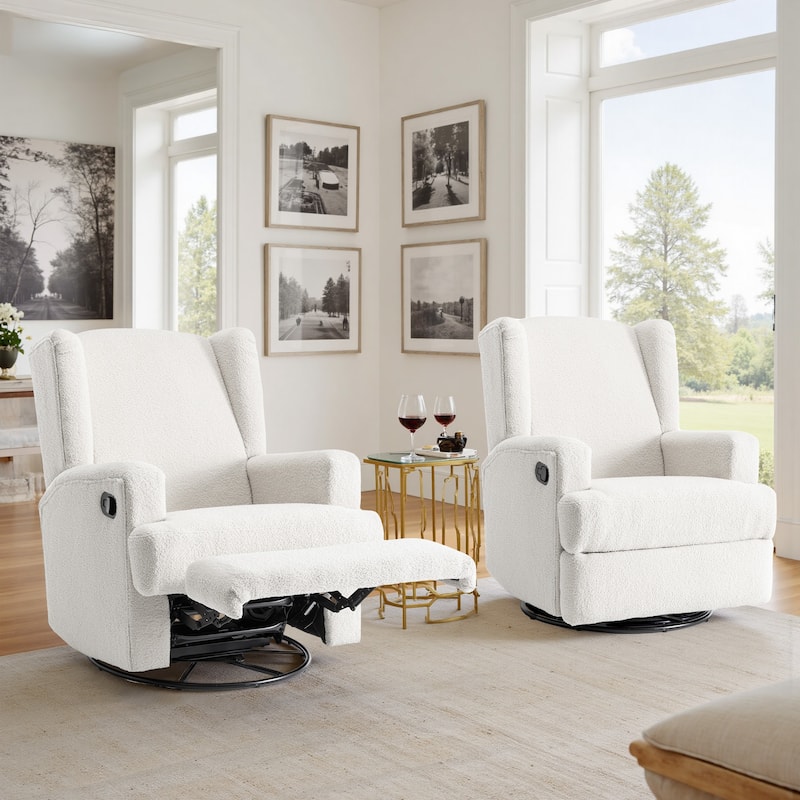 Swivel Glider Rocker Nursery Recliner Chair set of 2 - BEIGE
