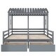 preview thumbnail 18 of 16, Twin Size House Platform Beds with Two Drawers Shared Beds, Combination Of 2 Side By Side Twin Size Beds