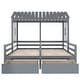 preview thumbnail 9 of 7, Twin Size House Platform Beds with Two Drawers for Boy and Girl Shared Beds, Combination of 2 Side by Side Twin Size Beds