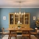 preview thumbnail 2 of 13, Haye Modern Gold 5-Light Wheel Glass Chandelier for Dining Room Bedroom - D25" x H16.5"