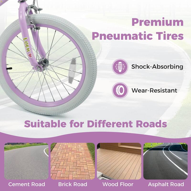 Costway 12/14/16/18 Inch Kids Bike for Girls Boys Age 3-8 Years with - See Details