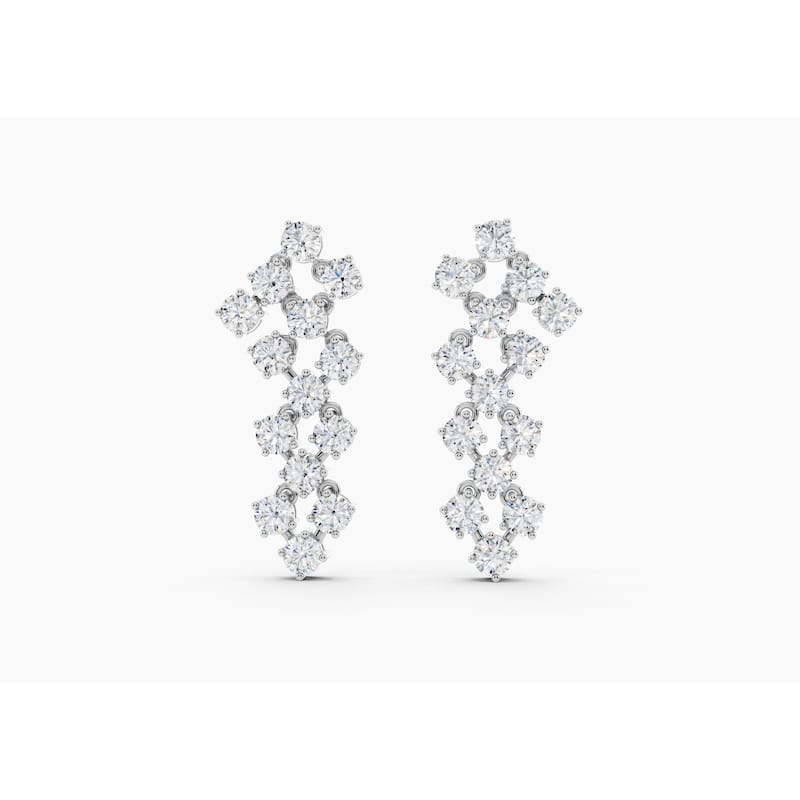 14K Gold Chandelier Lab Grown Diamond Fashion Drop Earrings 2.86 CTTW - White