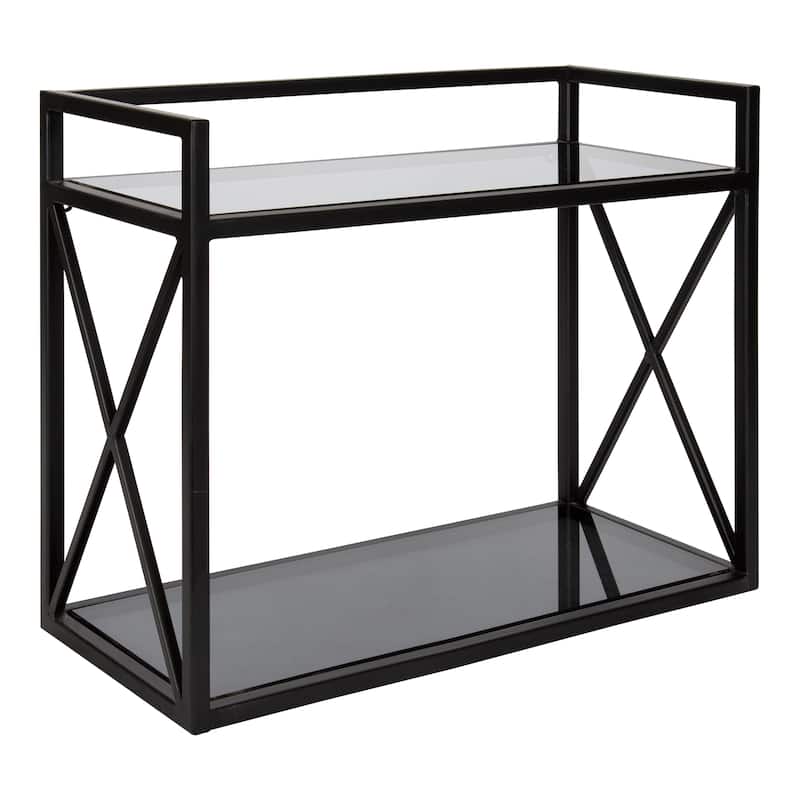 Kate and Laurel Blex Metal and Glass Wall Shelf