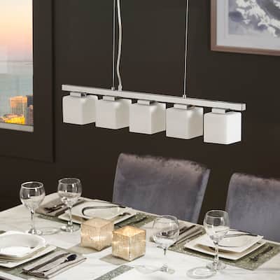Uliana Chrome 5-Glass Cube Pendant Light by iNSPIRE Q Modern