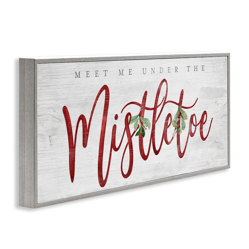 Stupell Meet Me Under Mistletoe Framed Giclee Art Design By Mollie B.