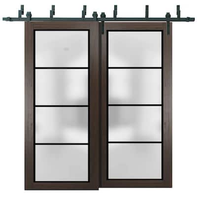 Barn Bypass Doors 36 x 80 Planum 2132 Chocolate Ash Sturdy 6.6ft