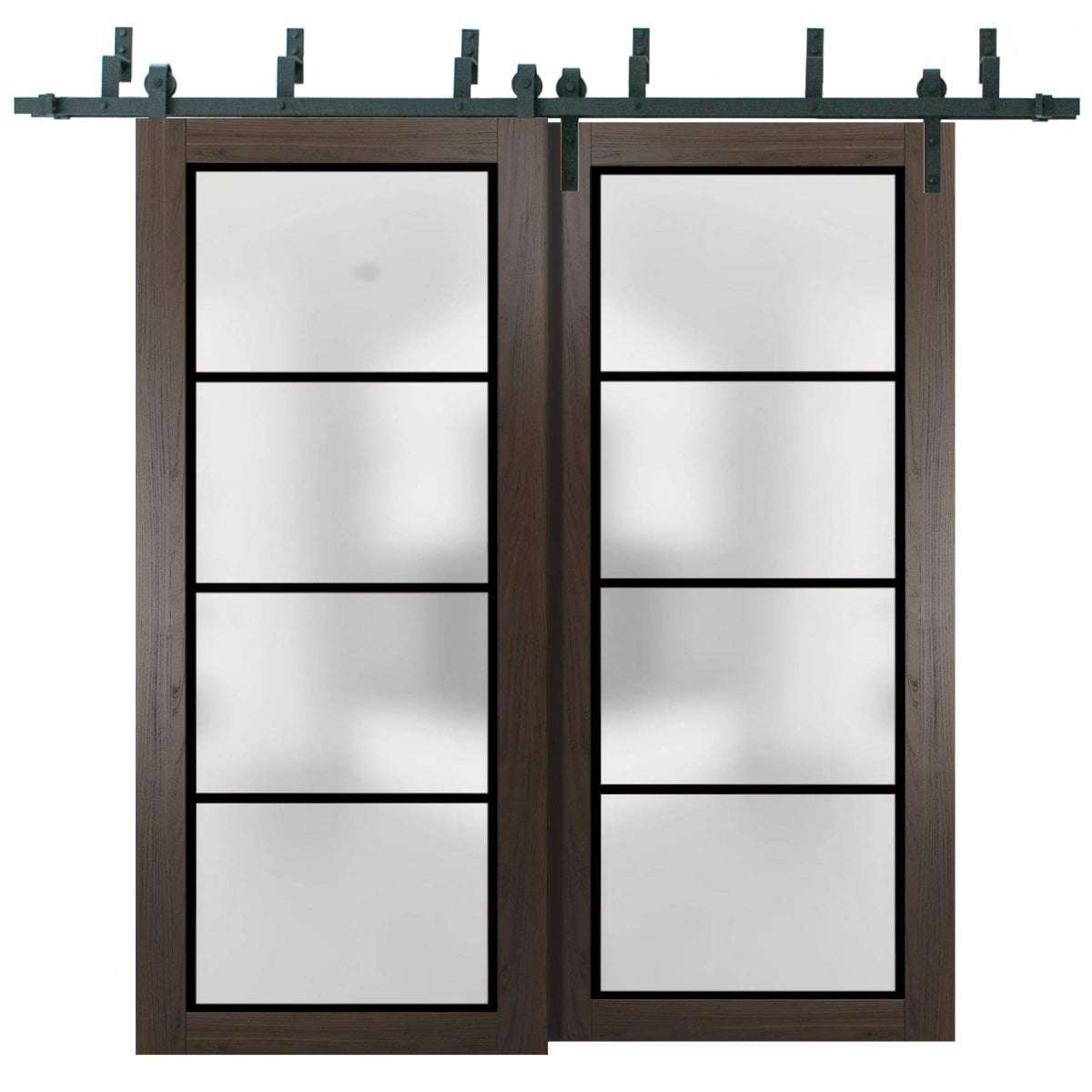 SartoDoors Planum 2132 | Closet Door Bypass Barn Door | Solid Wood | Hardware Set | 36x80, Chocolate Ash Bedroom Door