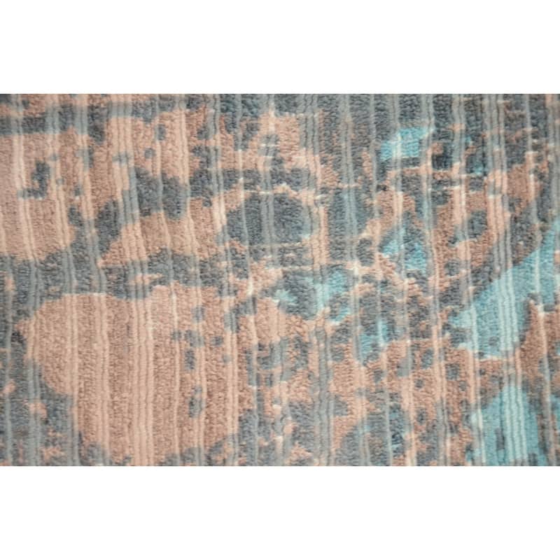 Hand Knotted Oriental Viscose Silk Carpet Modern Animal Pictorial Multi-Colored Abstract Area Rug - 6' 8'' X 4' 6''