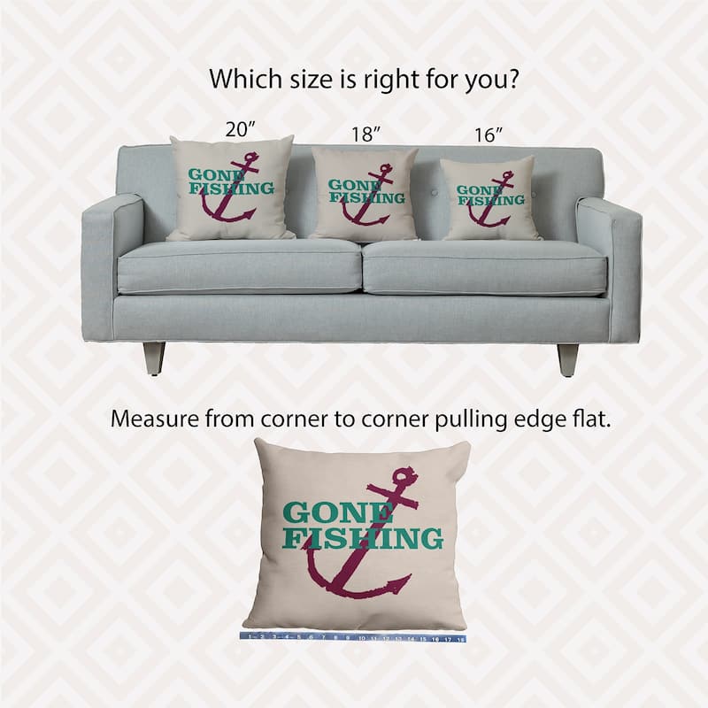 Gone Fishing Polyester Indoor Pillow