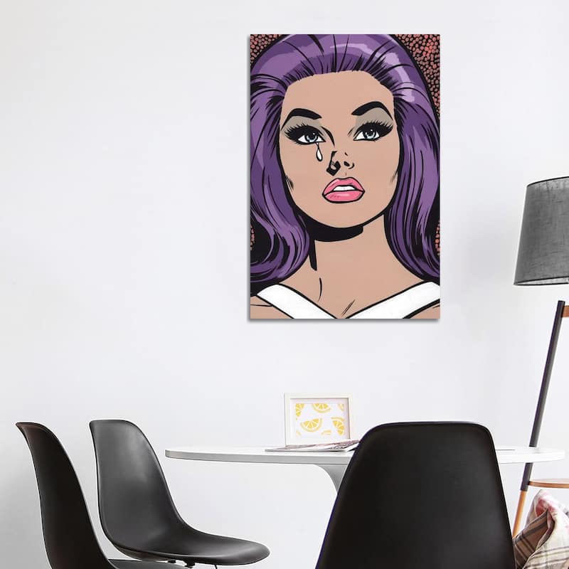 iCanvas "Purple Sad Girl" by Allyson Gutchell Canvas Print - 40x26x1.5