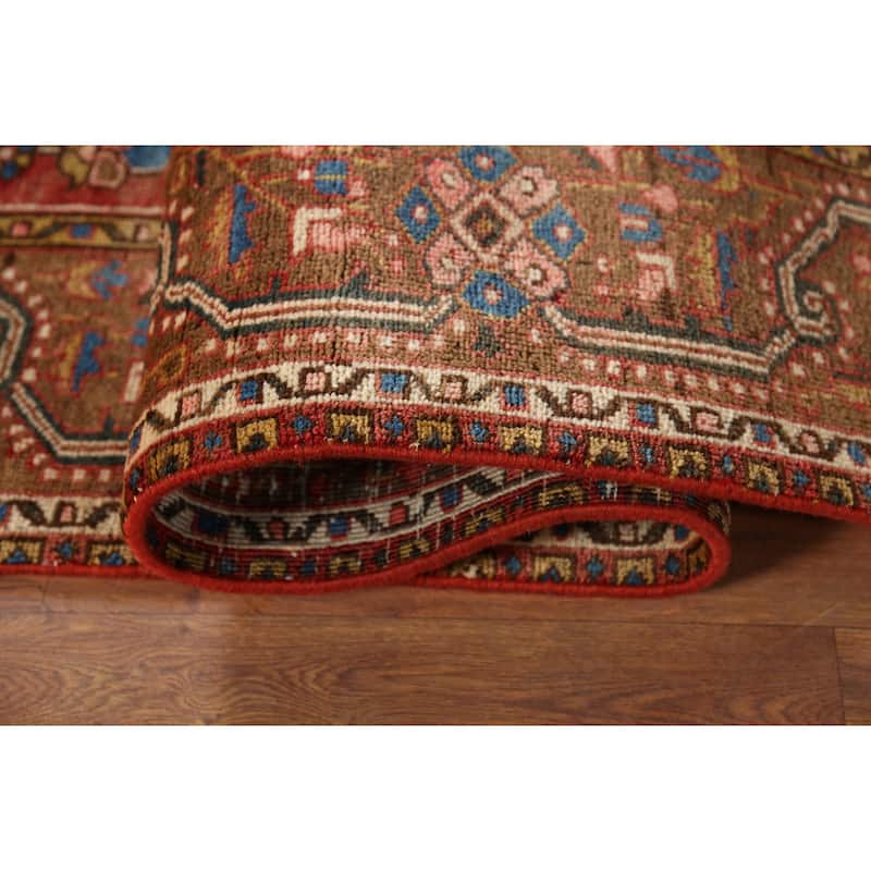 Heriz Persian Vintage Area Rug Handmade Wool Carpet - 7'7"x 10'6"
