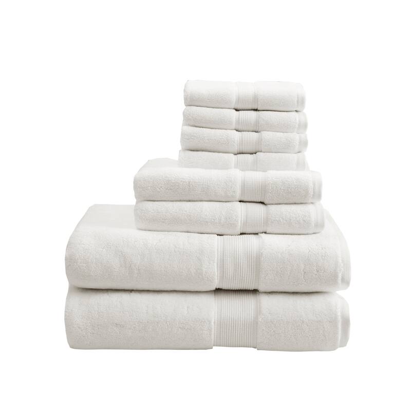 Madison Park Signature Cotton 8-piece Antimicrobial Towel Set - Cream
