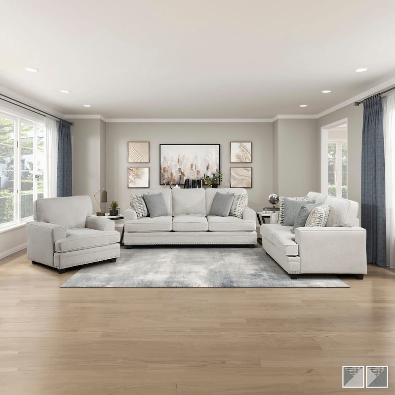 Pombal 3-Piece Chenille Living Room Sofa Set