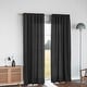 preview thumbnail 4 of 37, Cotton Blend Light Filtering Textured Back Tab/Rod Pocket Curtain Pair (Set of 2) 52"Wx108"L - Black