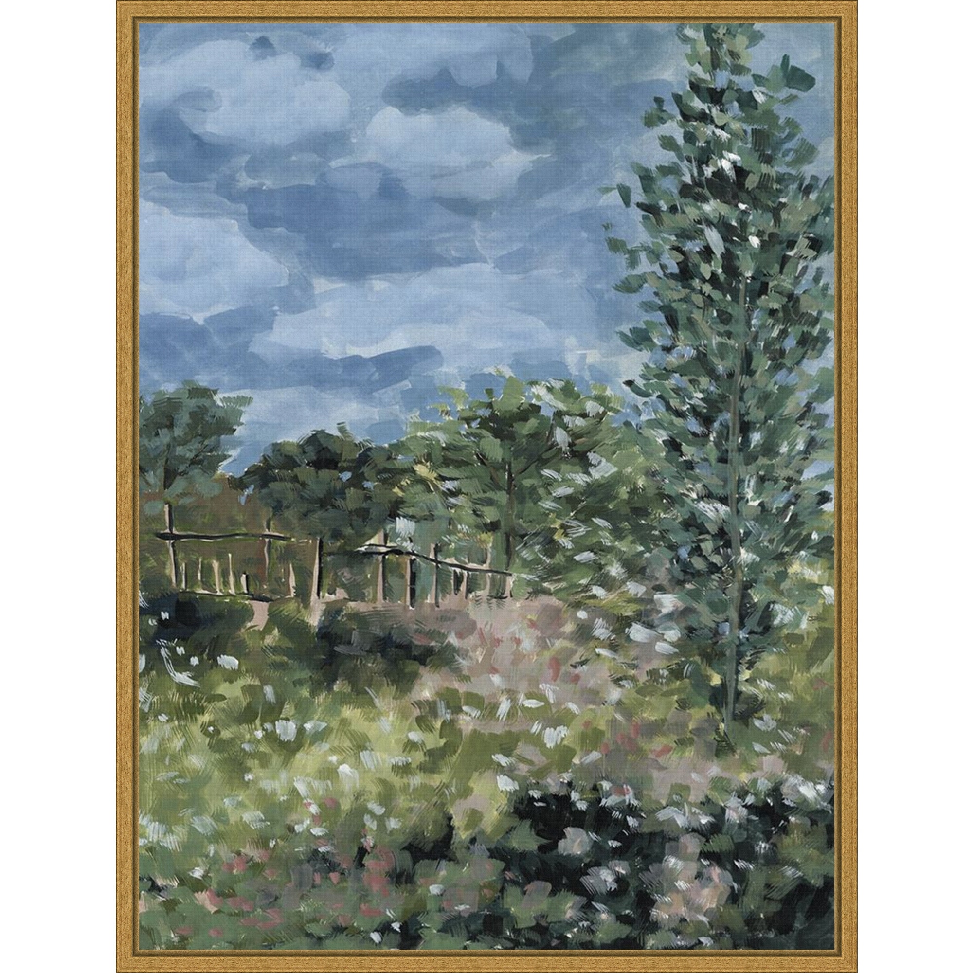 Amanti Art Mosaic Meadow II by Melissa Wang Framed Canvas Wall Art Print - Sylvie Gold