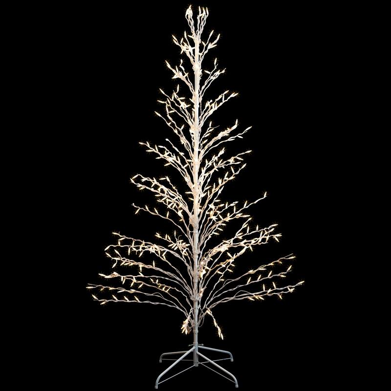 6' White Lighted Christmas Cascade Twig Tree Decoration Clear Lights
