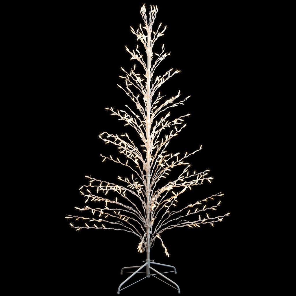 6' White Lighted Christmas Cascade Twig Tree Decoration Clear Lights
