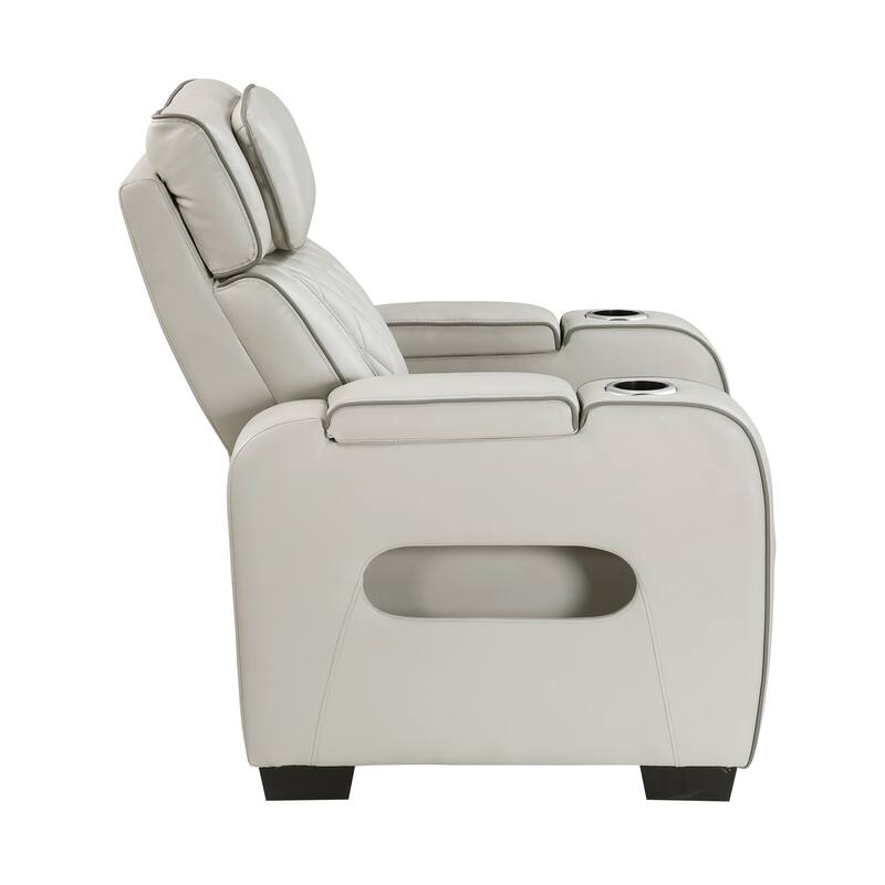 Ezra 37.5" Faux Leather Power Recliner - Power Heatrest, Cup Holders