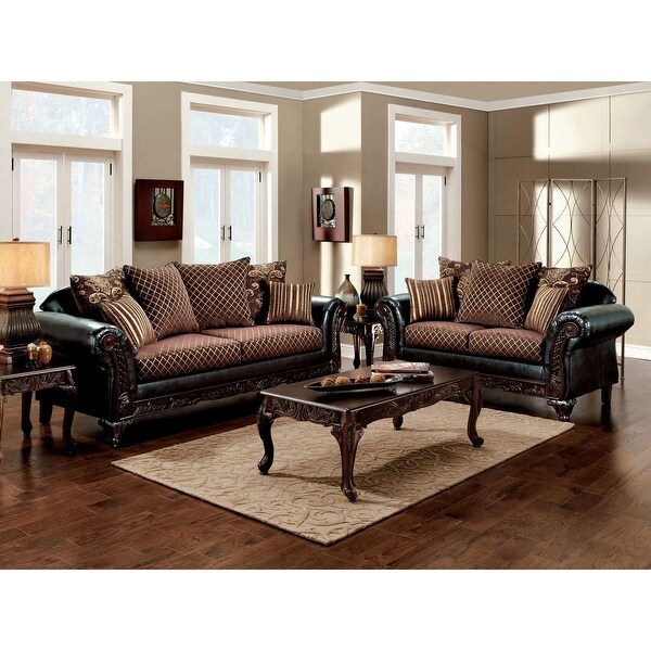 Traditional leather sofa store set