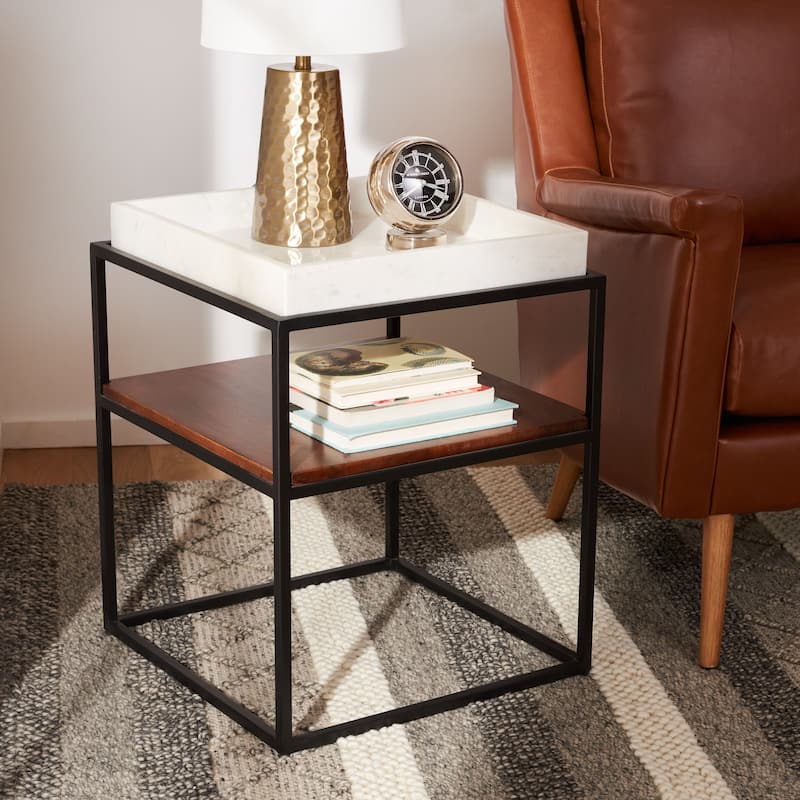 SAFAVIEH Ila 2-Tier Accent Table - 18" W x 18" D x 23" H - 18Wx18Dx22H