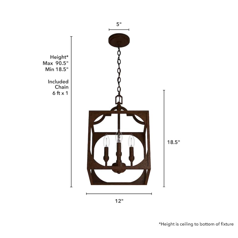 Hunter 12" Highland Hill 4-Light Pendant - Kitchen Island, Dining Room, Entry - Farmhouse, Rustic