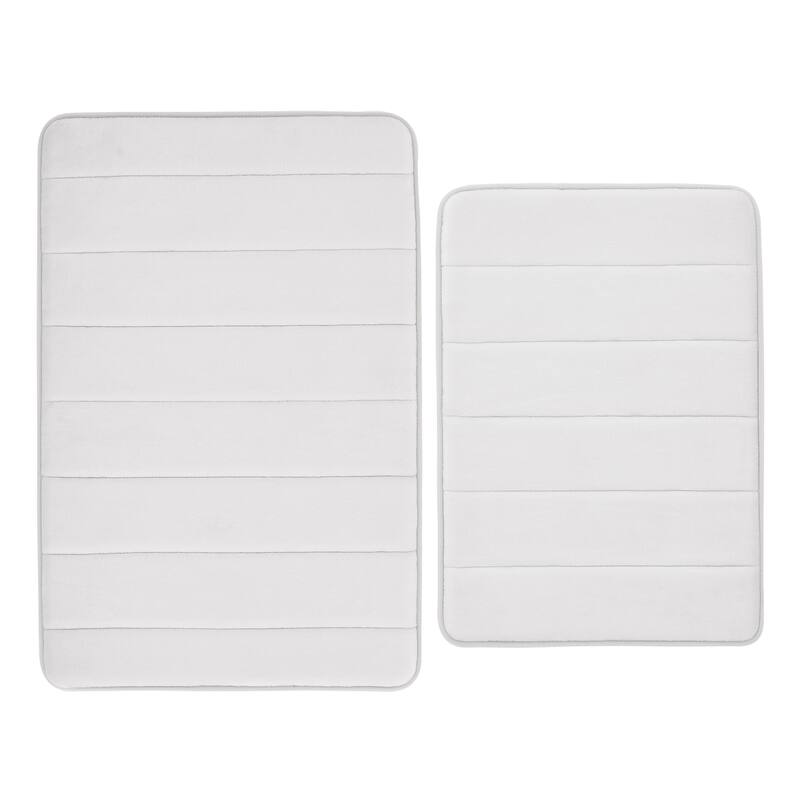 Truly Soft 2 Pack Solid Memory Foam Bath Rug