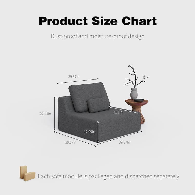 HOMYLIN Modular Floor Sofa, Foam Lounge Seat with Free Combination