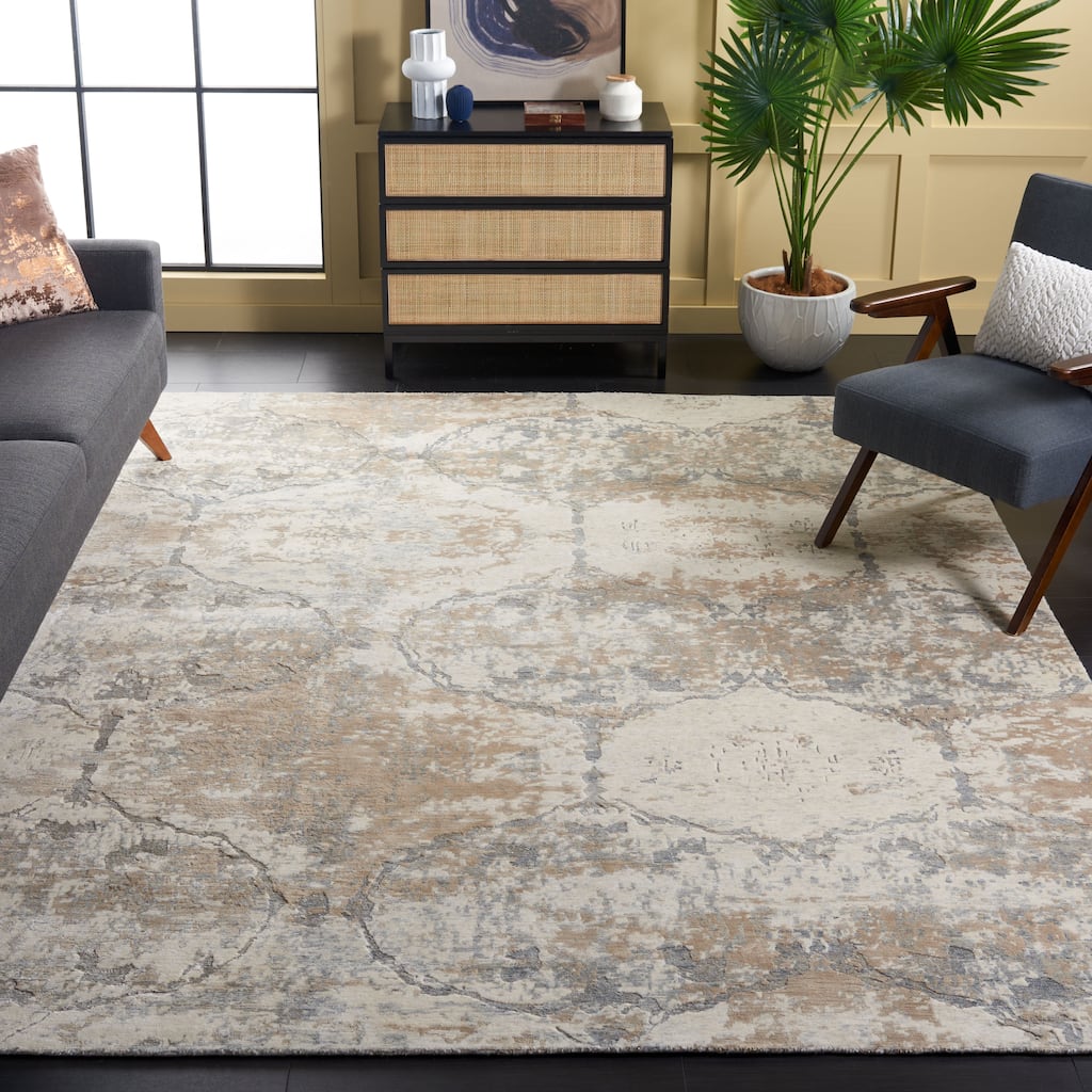 SAFAVIEH Couture Hand-knotted Tiffany Assiya Modern Abstract Viscose Rug