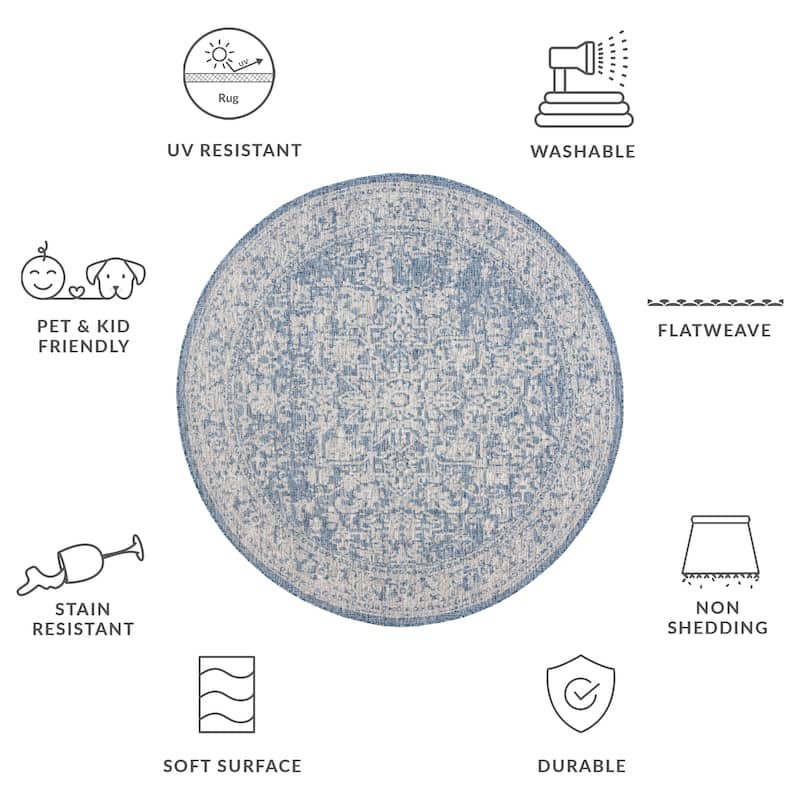 SAFAVIEH Courtyard Gunsel Outdoor Waterproof Patio Backyard Rug
