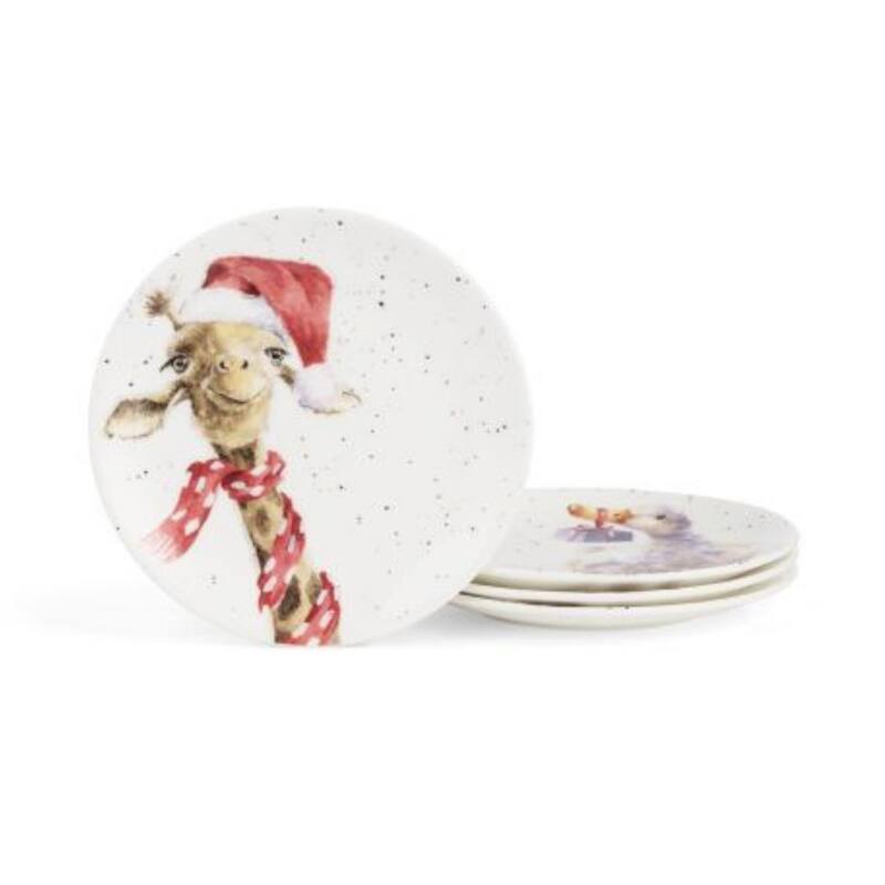 Royal Worcester Set of 4 Holiday Wrendale Designs Coupe Plate