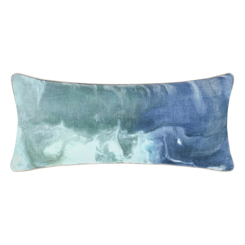 Villa by Classic Home Mantra 16"x36" Blue Cotton Throw Pillow