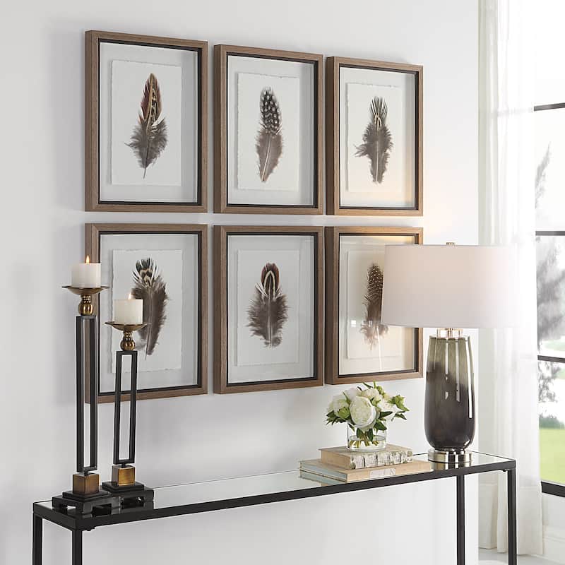 Uttermost Birds Of A Feather Framed Prints, S/6 - 15 W x 20 H x 1.75 D (inches)