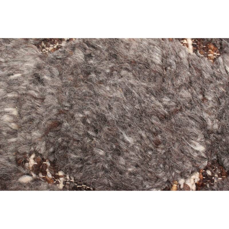 ECARPETGALLERY Braid weave Sienna Dark Grey Wool Rug - 5'3 x 7'6