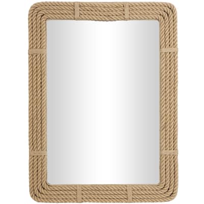 Handmade Rope Room Wall Mirror - Brown - Roche River Decor
